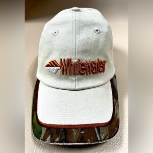 Whitewater baseball cap with camouflage trim and adjustable strap. NWOT